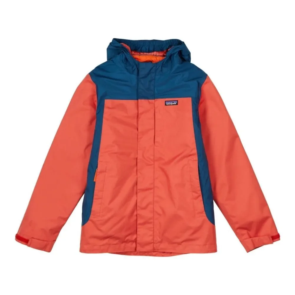 Patagonia 3-in-1 Interchange Ski Winter Snow Jacket Orange Blue Kid Boy Youth 14